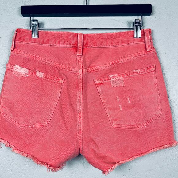 J Brand Button Fly Gracie Jean Shorts Salmon Peach - 26 - Picture 2 of 4